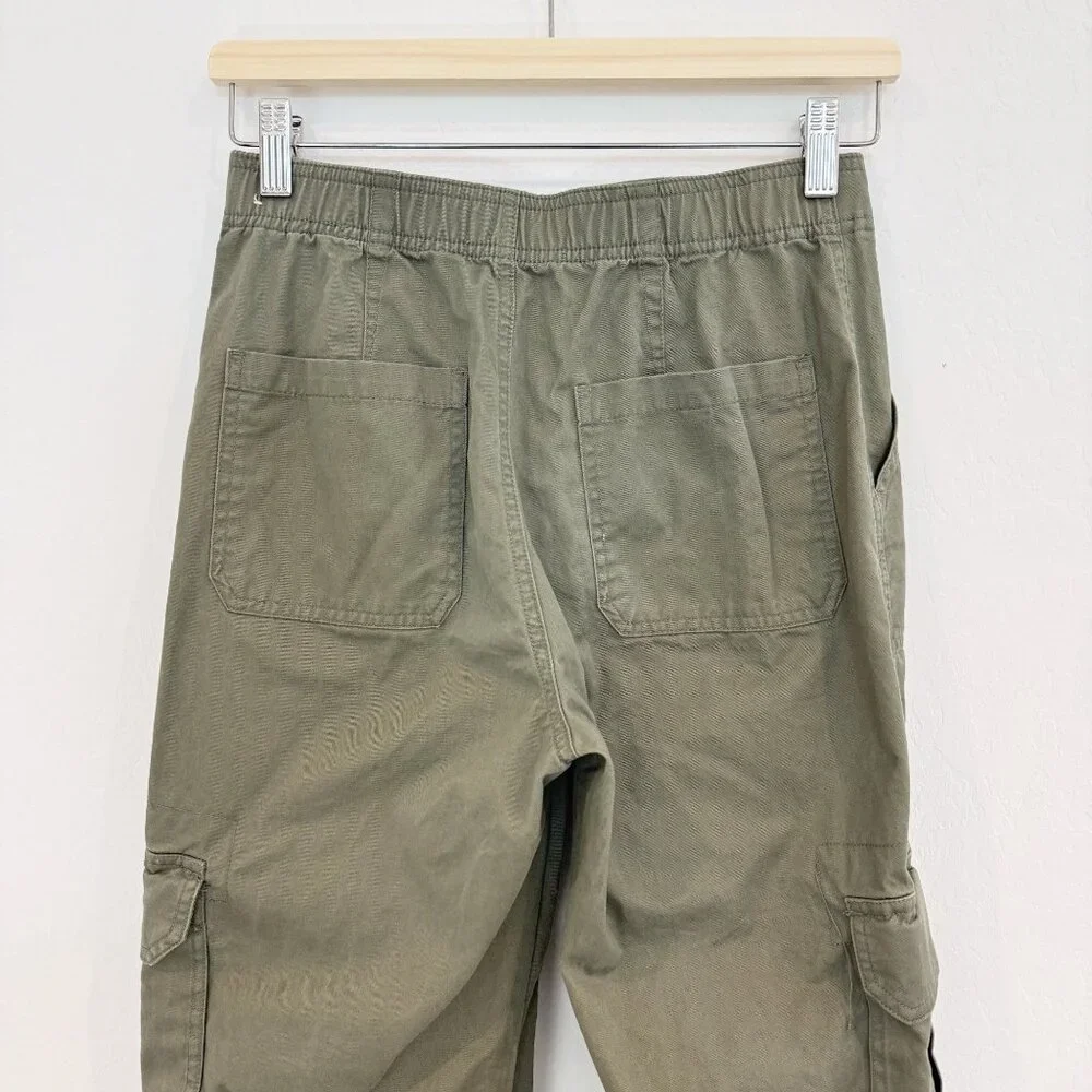 Abercrombie Relaxed Cargo Pants Wide Leg Baggy Grunge High Rise Olive Green 25 - Picture 9 of 11